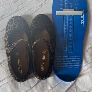Clarks Kids Mary Jane Leopard Print Ballet Flats - Brown/Black